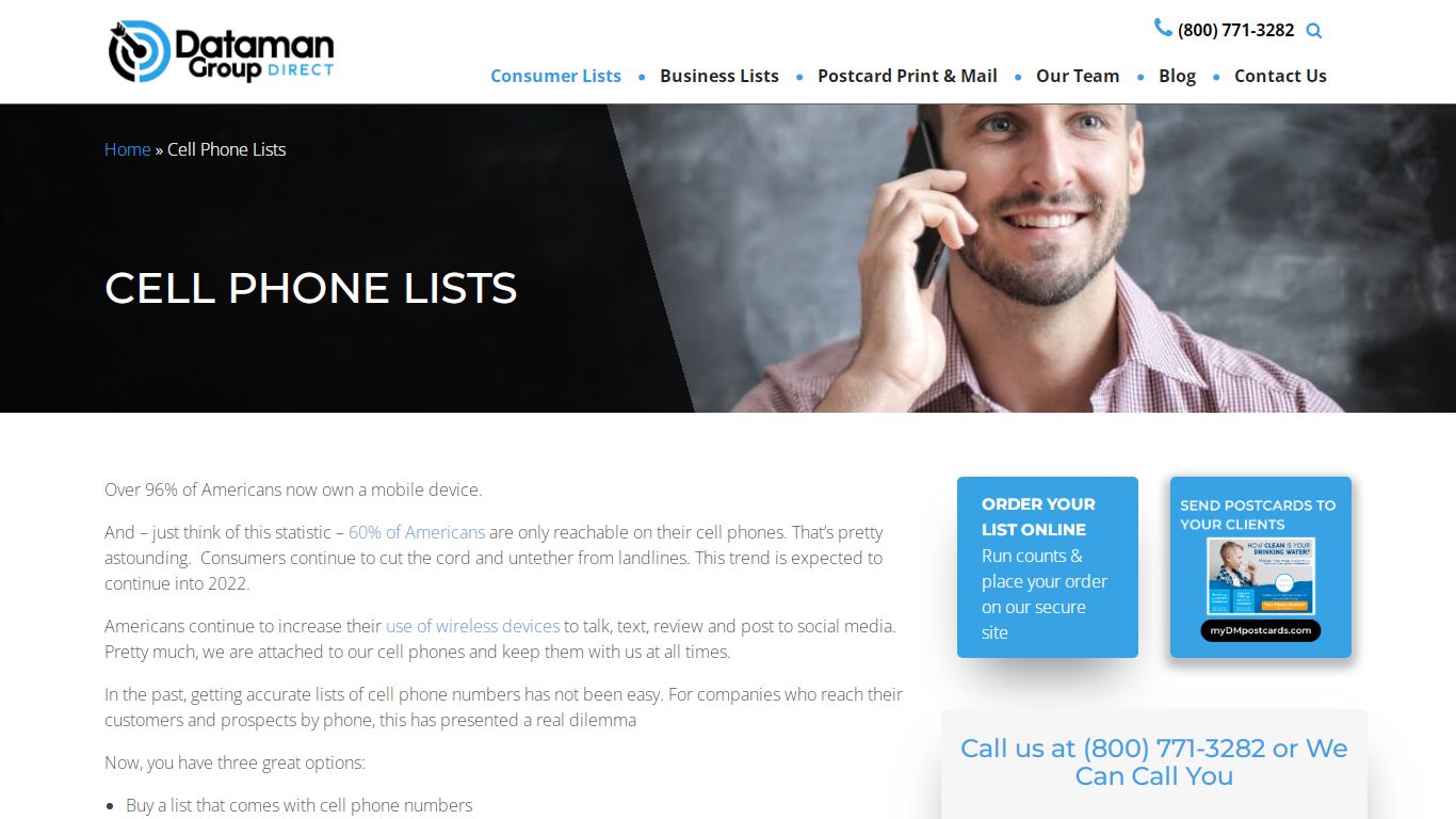 Cell Phone Lists - Dataman Group Direct