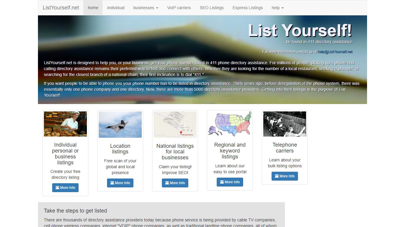 List Yourself! -- Your Free 411 Directory Assistance Listing